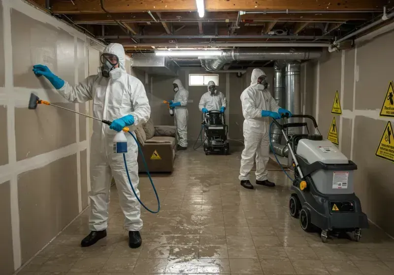 Basement Moisture Removal and Structural Drying process in Costa Mesa, CA